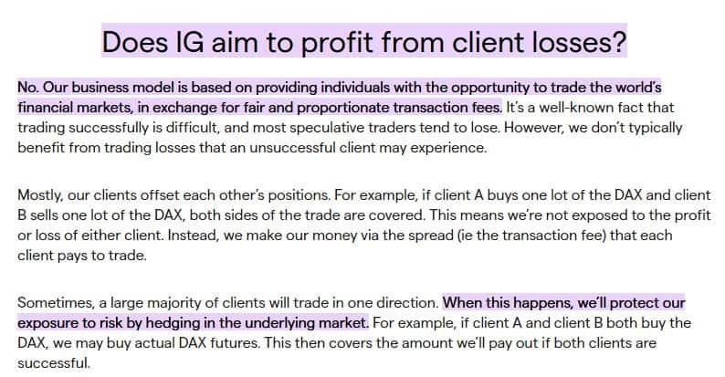 IG client losses