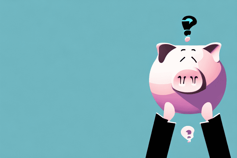 A piggy bank with a question mark above it