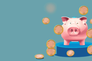 A piggy bank with coins spilling out of it