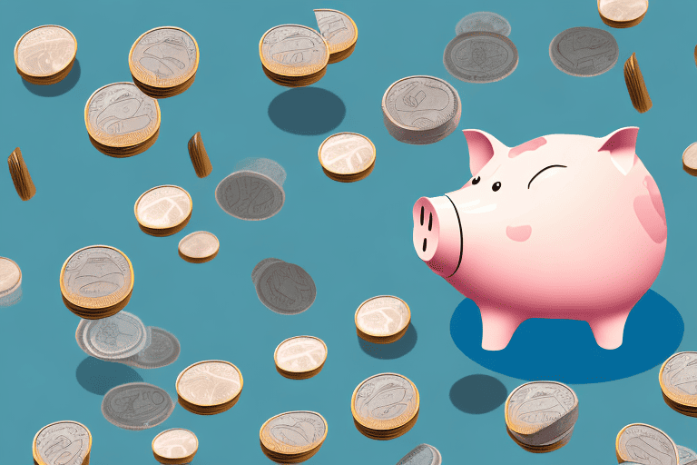 A piggy bank overflowing with coins